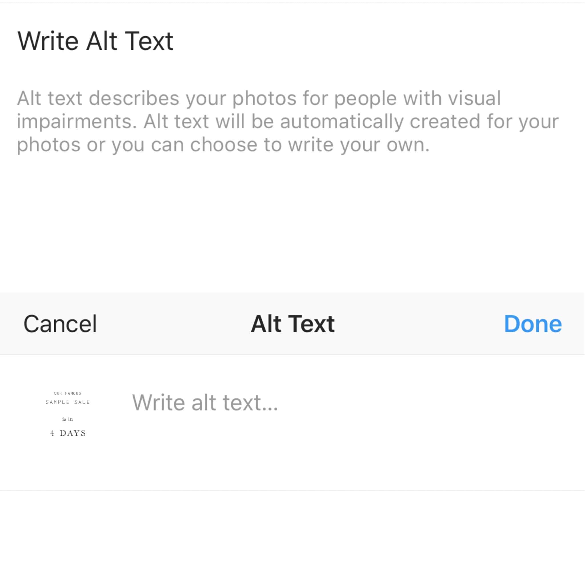 Instagram alt text