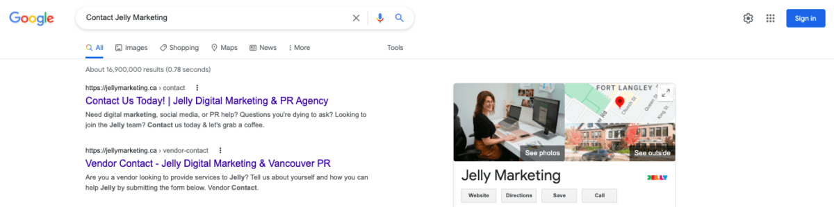 Example: Contact Jelly Marketing
