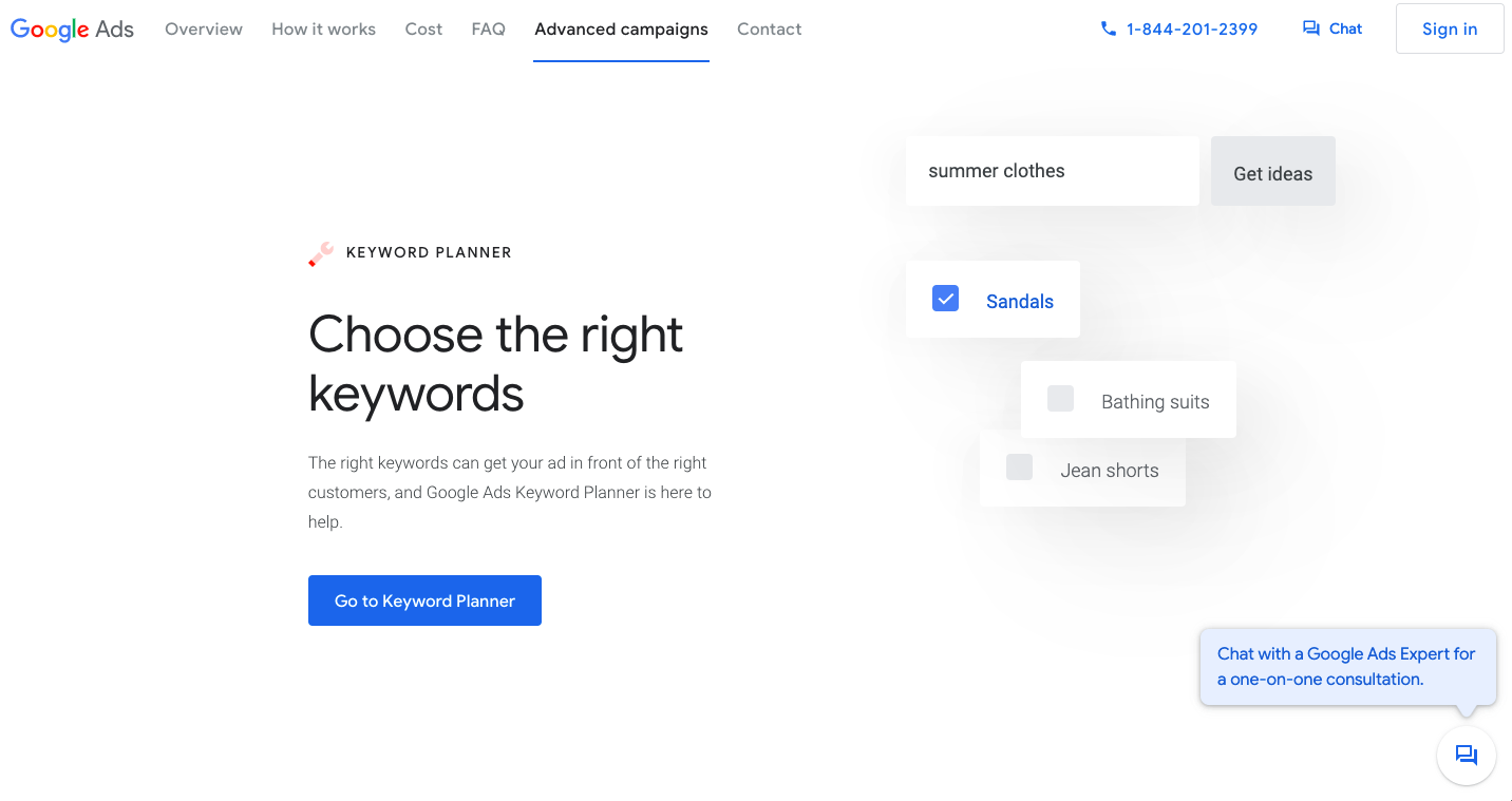 Keyword research tool - Google Keyword Planner